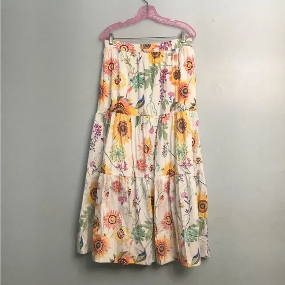 Elie Tahari White and Purple Floral Skirt - Picture 4 of 16